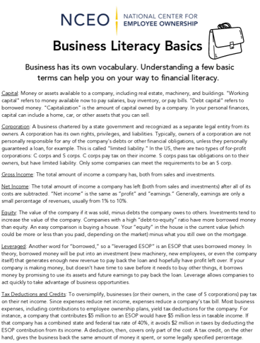 Business Literacy Basics Screenshot