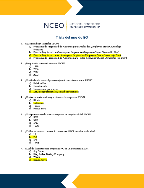 EO Month Trivia Answer Key SpanishScreenshot