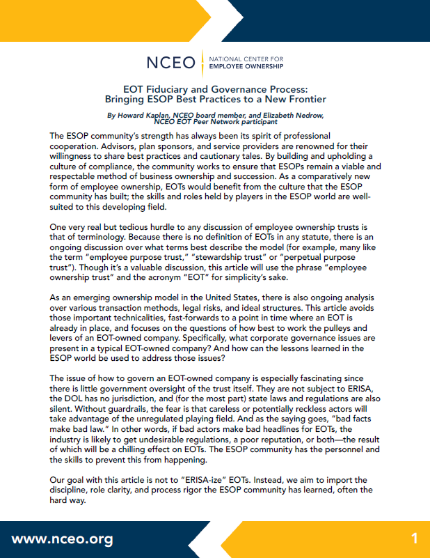 EOT Fiduciary & Governance Article Cover Image