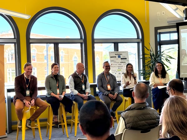 Matt Licina speaking on a panel at Boulder Startup Week 2025