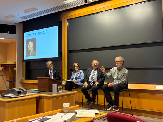 NCEO founder Corey Rosen (at right) participating in the keynote panel.