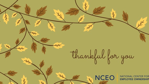 Leaves in the background with the words Thankful for you over them