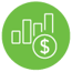Bar chart and dollar sign icon